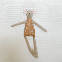 18" Tan Dill Mouse in Terra Cotta Pink